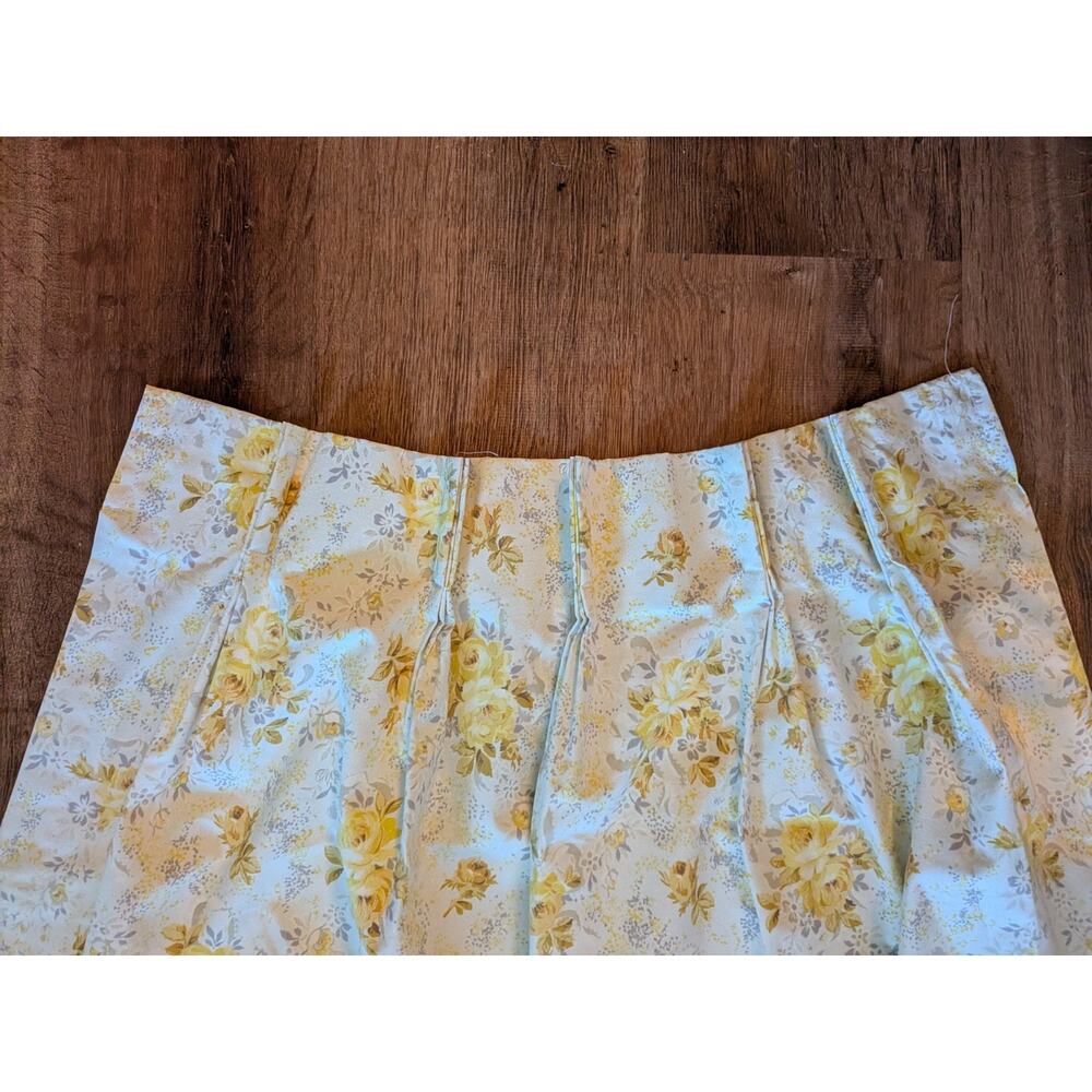 Vtg. Danville Yellow Floral Thermal 48x84 Curtain Panel Set
